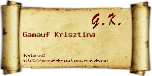 Gamauf Krisztina névjegykártya